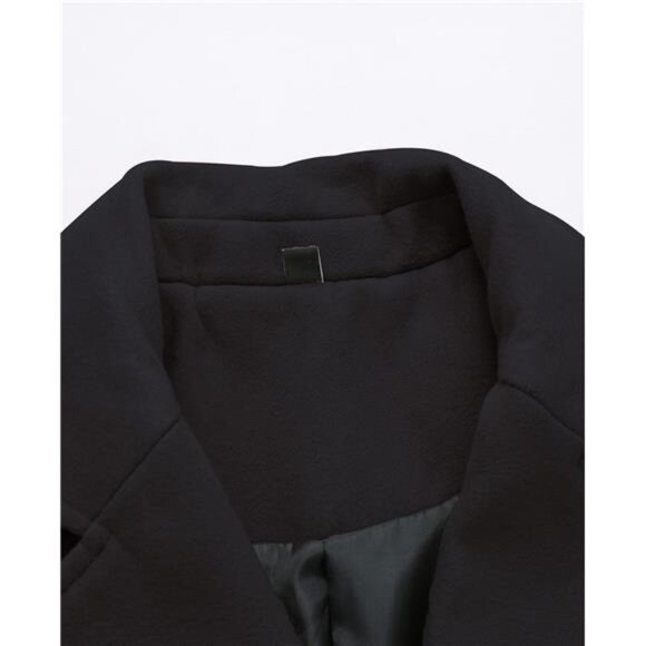 Men's Classic Wool Trench Overcoat Single Breasted Mid Long Wool Blend Top - Picture 4 of 8